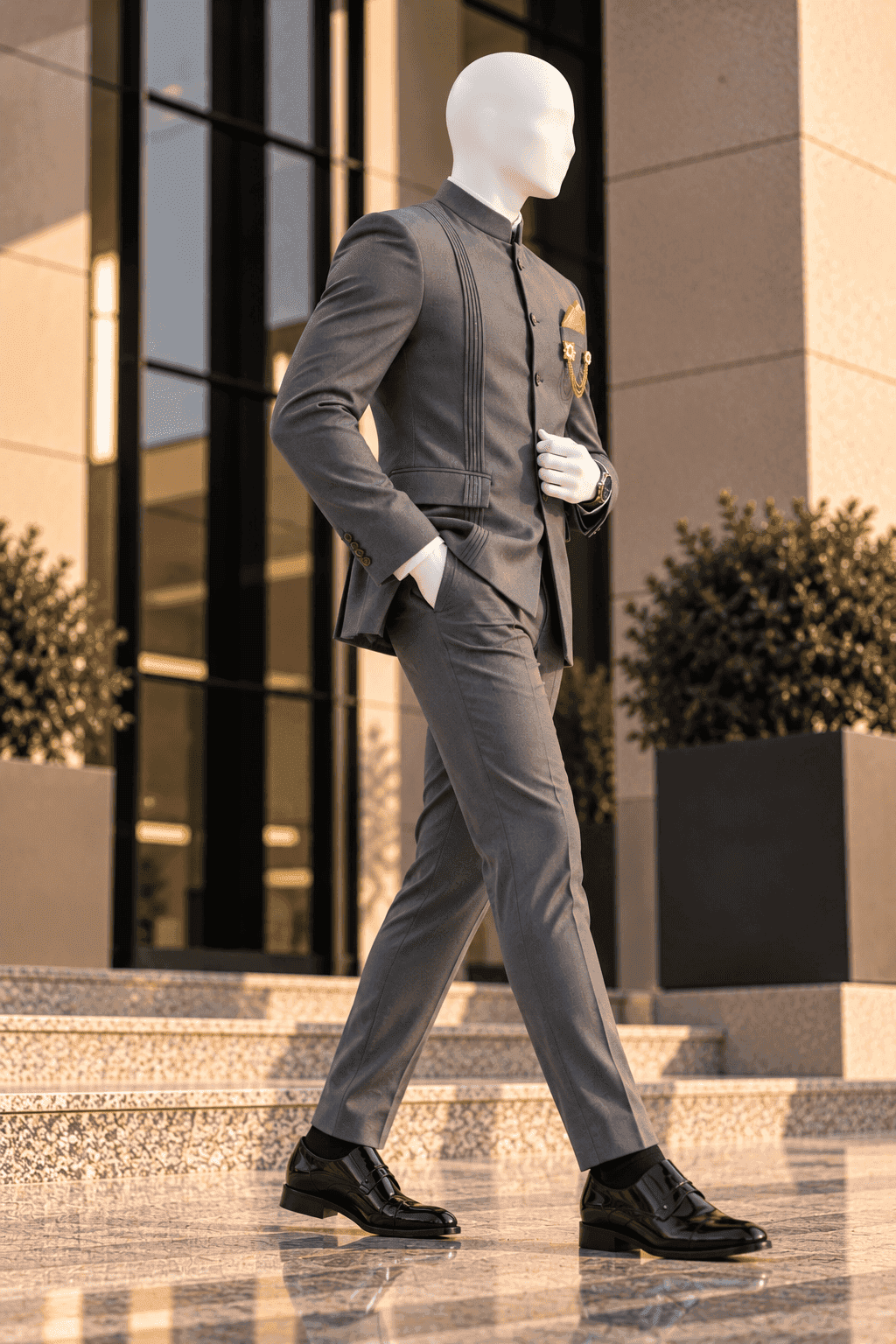 The Charcoal Royale – Premium Men's Designer Bandhgala Suit alternative view